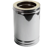 Tubo para estufas de leña dp aislado 304/304 290mm ø125 inox