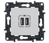 Toma usb doble legrand niloé step blanco