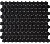 Azulejo mosaico gres porcelánico tech efecto color plano negro 30.1x26.5 cm