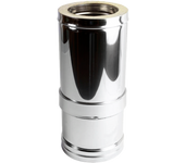 Tubo extensible para estufa de leña aislado dp 304/304 370-550mm ø250 inox