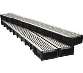Kit de canaleta polipropileno con reja pvc gris 13x6,5x300 cm
