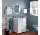 Mueble de baño con lavabo sphere blanco brillante 60x45 cm