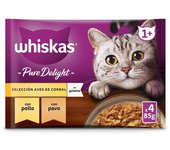 24 sobres x 85 g Whiskas Pure Delight Selección Aves Gelatina en Bolsita para gatos ¡Pack ahorro!
