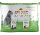 Almo Nature Holistic Anti Hairball en bolsitas - Pack mixto 6 x 70 g: 3 x Pollo y 3 x Buey