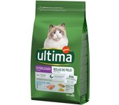 Ultima Esterilizado Bolas de pelo, con trucha para gatos - 1,5 kg