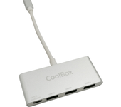 hub 4 puertos usb 3.0 coolbox alu-3 c power delivery