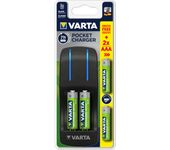varta cargador pocket 4 pilas aa 2100 r2u y 2 pilas aaa 800 mah r2u incluidas negro