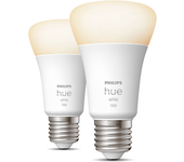 pack doble bombillas inteligentes philips hue e27 blanco 1100 lumens