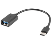 adaptador lanberg otg usb-c(m) a usb-a 2.0 (h) 15 cm negro