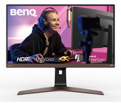 monitor benq ew2880u 28  4k uhd 3840x2160, 60hz, altavoces , hdmi, dp, usb, negro