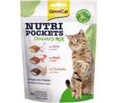 GimCat Nutri Pockets snacks para gatos Malta Vitaminas Mix - Pack % - Country Mix (3 x 150 g)
