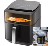Taylor Swoden Smartheat - Freidora de Aire de 6,5L con Doble Resistencia, 8 Funciones,  Ventana de Visualización y Rejilla Antiadherente - Perfecta Para 3-6 Personas,  Libro de Recetas Incluido, sin BPA. Negra