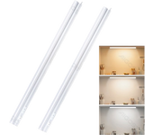 Aigostar Luz LED Cocina con Interruptor 9W Luces Armarios, 3000K/4000K/6500K, 230V Regleta LED Bajo Armarios para Cocina, Vestidor, Armario 572*34*23mm, 2 pcs
