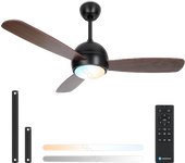 Aigostar Ventilador de Techo con Luz LED, Lampara Ventilador techo Ultra Silencioso con Mando a Distancia, 30W Motor DC Reversible, CCT 2700K-6500K, Regulable, 6 velocidades, Ø106.6cm