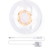 Aigostar - Tira LED de 3m, Tira de Luz Blanco Cálido 3000K con Funcionamiento con un solo botón, Habitacion Tira de LED autoadhesiva DIY para El Interior del Hogar, TV, Escaleras, Decoración de Cocina