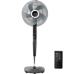 Aigostar Hansa - Ventilador de pie oscilante con mando a distancia, 5 aspas, 3 modos y 6 velocidades, altura max 1,44m. Temporizador de encendido y apagado, pantalla y control LED. Diseño exclusivo.