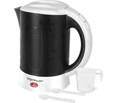 Aigostar Cooltravel - Hervidor de Agua Compacto 0,6 Litros, Libre de BPA, 650W, Apagado Automático, Protección Contra la Ebullición en Seco. Color Negro