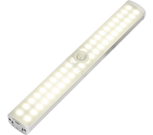 Aigostar Luz Armario con Sensor de Movimiento Recargable Luces LED Cocina Bajo Mueble 3000mAh Luz Nocturna Escaleras Pasillo Iluminación Automatica Lámpara 6500K Blanca Fria