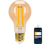Aigostar Edison Bombillas Alexa LED E27 Bombillas Inteligentes 6W 806LM WIFI Bombilla Vintage A60 Bombillas Filamento Regulable 2700K-6500K, compatible con Alexa/Google Home. ámbar 1 pack
