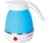 Aigostar Sapphire - Hervidor eléctrico plegable de viaje, doble voltaje 100~240V,  mango Cool Touch, hasta 1000W de potencia, capacidad de 600 ml, recalentamiento automático. Libre de BPA.
