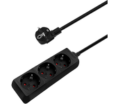 Aigostar Regleta Alargador de 3 Enchufes con Cable de 3 Metros, Color Negro