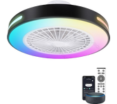 Aigostar - Ventilador de Techo con Luz Inteligente, 55W, 4400LM, 2700K-6500K y RGB Regulable, Lampara Ventilador Techo Silencioso con Mando a Distancia, Compatible con Alexa, 6 Velocidades