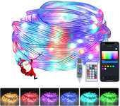 Aigostar Luces de Navidad Inteligente RGB 10 m 100 LED, Guirnalda Luces Cadena de Luces para Navidad Halloween, Alimentación por USB, Sincronización con Música, Control de APP y Control Remoto