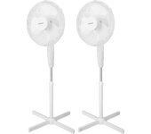 Aigostar Ventilador de Pie, diámetro 41 cm. Ventilador de pie silencioso oscilante 80°, 45W, 3 Velocidades y altura ajustable 108-125cm. Silencioso para dormir. Color blanco. Daisy, 2 Piezas