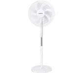 Ventilador de pie, 16 pulgadas, 7 aspas, 3 velocidades, Blanco
