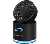 Aigostar Fairy - Mini Ventilador Nebulizador, Depósito 300ml con USB, 3 Velocidades, 7 Colores iluminación. 2 Modos de Pulverización. Ventilador mini humidificador, apagado automático, Negro