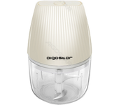 Aigostar Aimee - Picadora Eléctrica, 3 Cuchillas, Mini Picadora de Alimentos Recargable USB con Cepillo Suave y Rascado, 250ml, para verduras, frutas, ajo, hierbas y comida para bebé