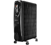 Aigostar Tummie 33JIE – Radiador de aceite de 11 elementos, 2300 Watios, dispone de 3 ajustes de potencia y control termostático de temperatura. Color negro. Diseño exclusivo.