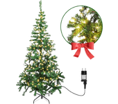 Aigostar 120 CM Árbol de Navidad Artificial,con Cadena de luces LED de 8 M,100 LED Blanco cálido,8 Modos de Iluminación,140 Ramas,Color Verde,Incluye Soporte de Meta