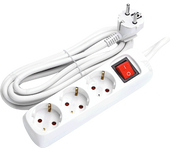 Aigostar Regleta alargador de 3 enchufes con cable de 5 metros e interruptor. Color Blanco