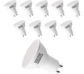 Aigostar - Bombilla Esmerilada LED GU10 8W, Luz calida 3000K, 640lm, Bajo consumo, no regulable - Paquete de 10 Unidades