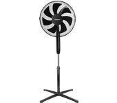 Ventilador de pie, 16 pulgadas, 7 aspas, 3 velocidades, Negro