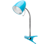 Aigostar - Flexo LED Escritorio con Pinza, E27(Max 11W), Cable 1,5 m con Interruptor, H35cm, Bombilla No Incluida, Azul