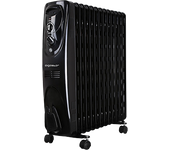 Aigostar Black Forest 33JIF – Radiador de aceite con ruedas y 13 elementos, 2500 Watios, dispone de 3 ajustes de potencia y control termostático de temperatura. Diseño exclusivo.