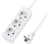 Aigostar Regleta alargador de 3 enchufes con cable de 1,5 metros,color blanco