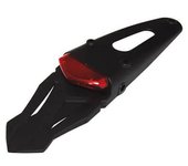 SHIN YO Luz trasera  LED, vidrio rojo, con plástico trasero universal en negro - Negro