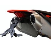 PROTECH Kit de soporte de matrícula  que incluye reflector y placa ligera de acero inoxidable/aluminio con recubrimiento en polvo negro - Negro