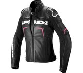 Spidi Evorider 2 Chaqueta de cuero para damas - Negro Rojo (48)