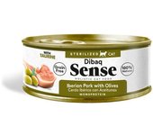 Dibaq Sense Gato Adult Grain Free Sterilized Cerdo Ibérico con Aceitunas Latas 12 x 70 gr