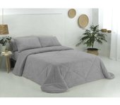 DONEGAL COLLECTIONS Edredón coralina borreguito gris cama 135cm (235x265cm)