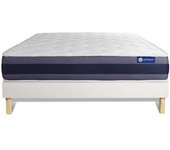 Actisom Somier blanco + colchón con espuma viscoelástica 135 x 190