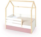 Alondra Cama-casita montessori 70x140 cm madera con cajones rosa