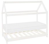 ML-Design Cama infantil madera pino blanco forma de casa 80x160 cm