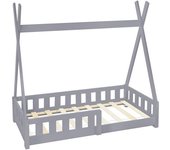 ML-Design Cama infantil tipi anticaída estructura madera pino gris