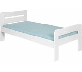 ID Kids Cama con somier y colchón madera maciza  blanco 90x190 cm