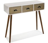 Versa Home Consola recibidor con 3 cajones en madera de pino blanco